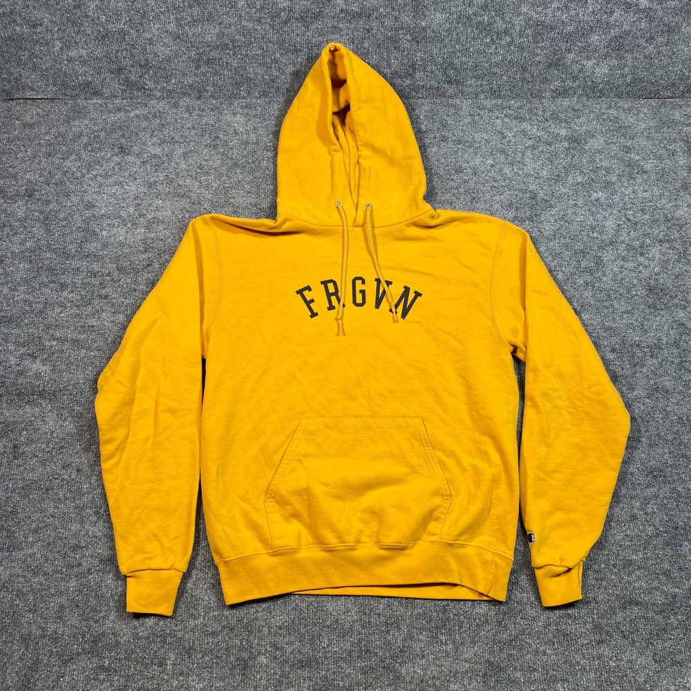 Champion Eco Authentic FRGVN Forgiven Christian Hoodie Yellow Mens Medium S700